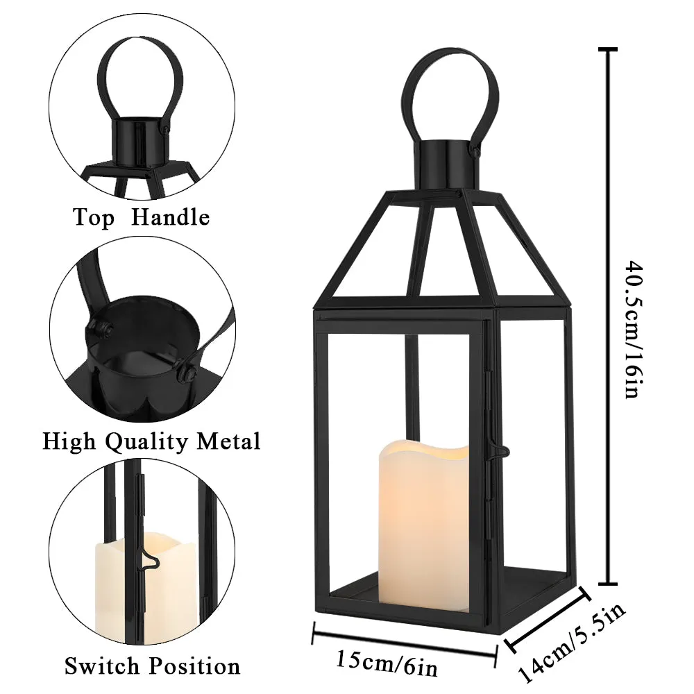 16"High Stainless Steel Candle Lanterns