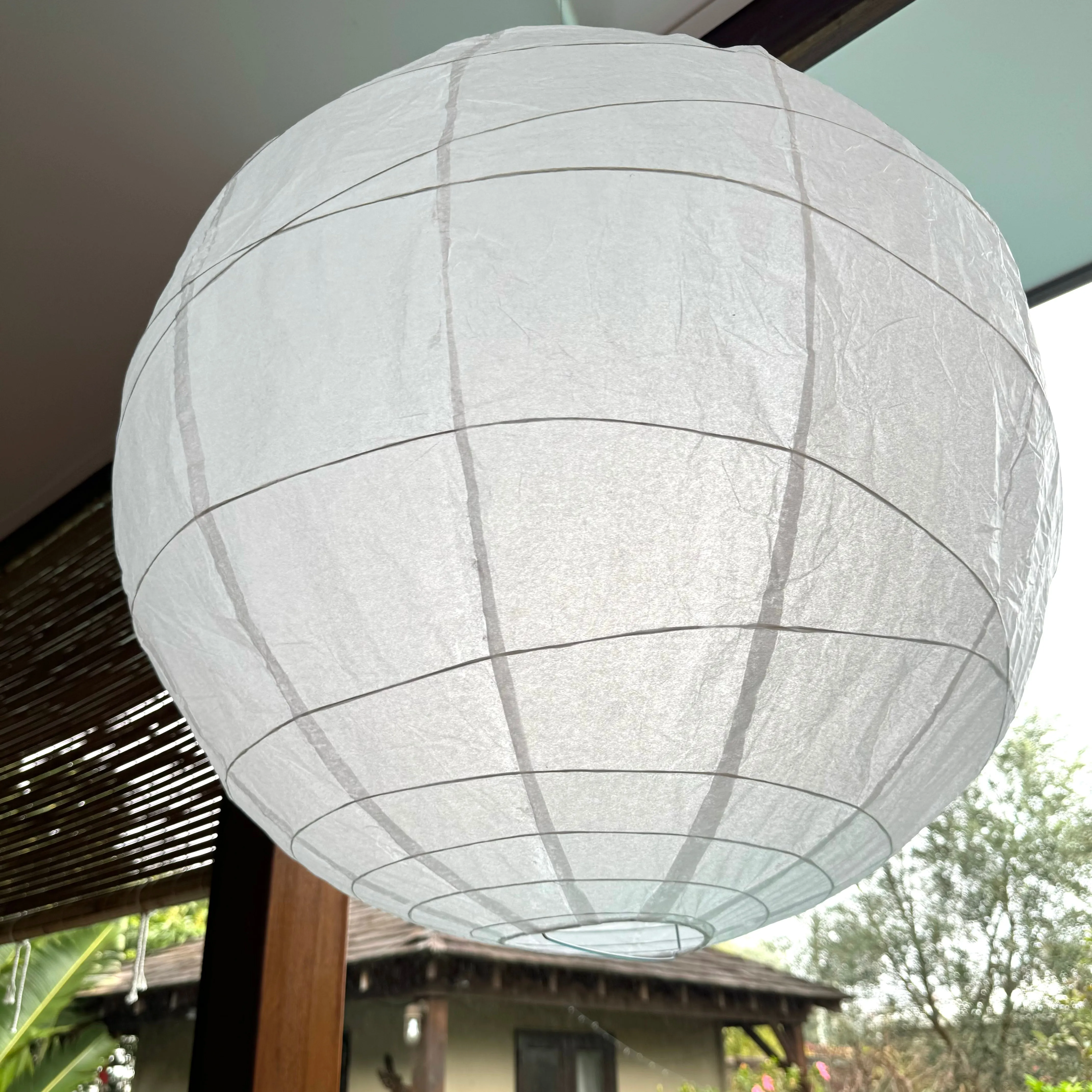 2 pack - 75cm IRREGULAR RIBBED White Paper Lantern