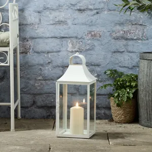 45cm Albury White Garden Lantern with TruGlow® Candle