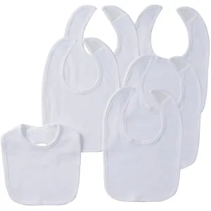 6-Pack White Dribbler Bibs