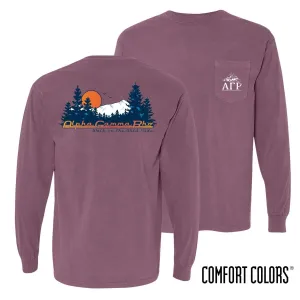 AGR Comfort Colors Berry Retro Wilderness Long Sleeve Pocket Tee