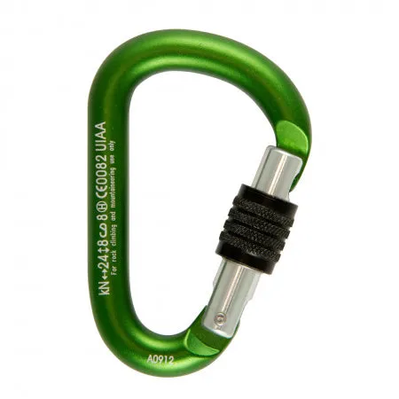 Aluminum Carabiner - Locking - Small - Screw Sleeve - Metolius Element - Rated - For Rigging & Suspension