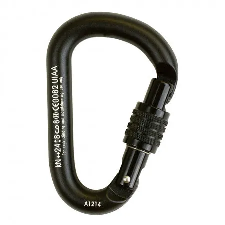 Aluminum Carabiner - Locking - Small - Screw Sleeve - Metolius Element - Rated - For Rigging & Suspension