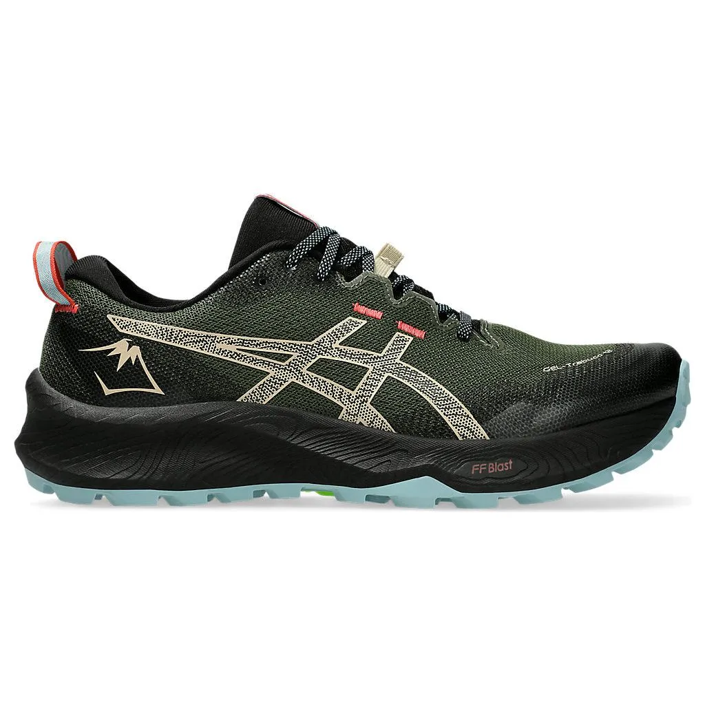 Mens Asics Gel-Trabuco 12 Trail Shoe in Smog Green and Feather Grey - Enhanced Version