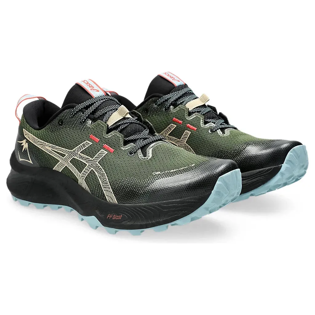 Mens Asics Gel-Trabuco 12 Trail Shoe in Smog Green and Feather Grey - Enhanced Version