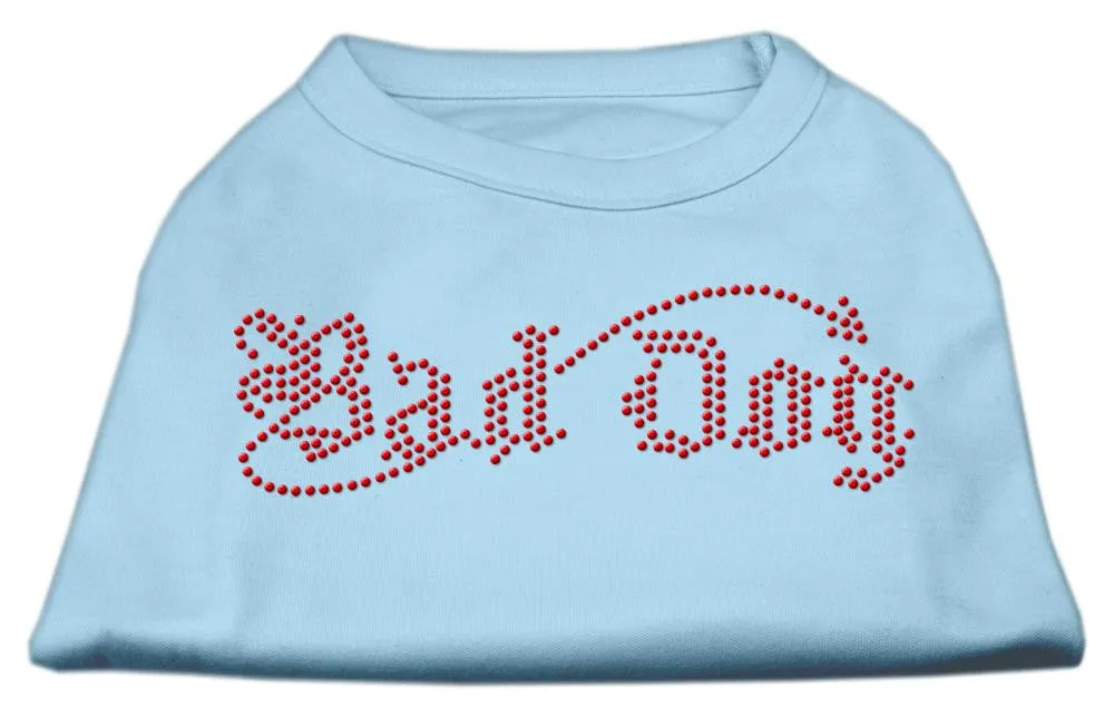 Bad Dog Rhinestone Shirts Baby Blue XXXL(20)