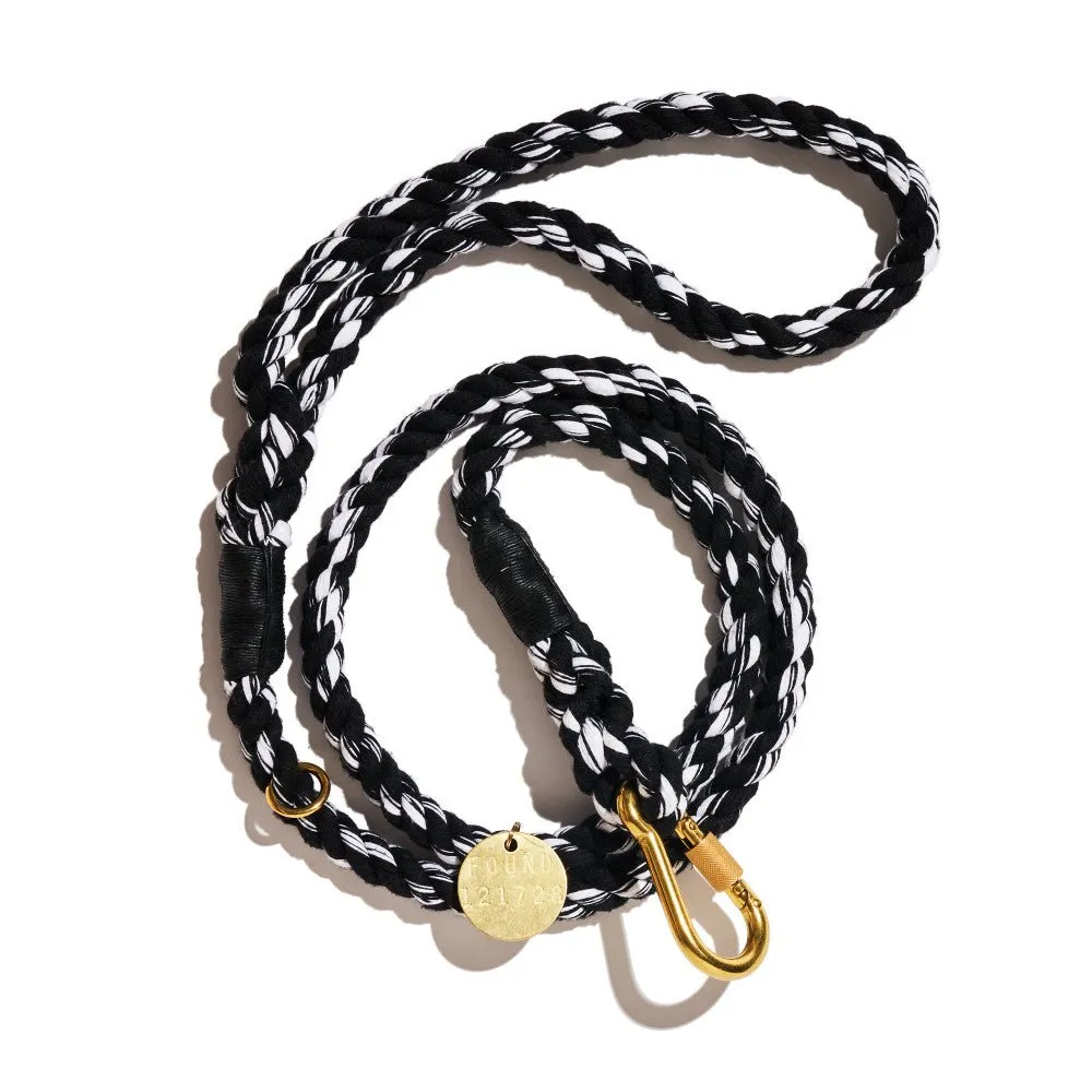 Black & White Rope Dog Leash, Standard