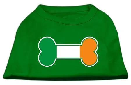 Emerald Green XL Ireland Screen Print Shirt - Bone Flag Design