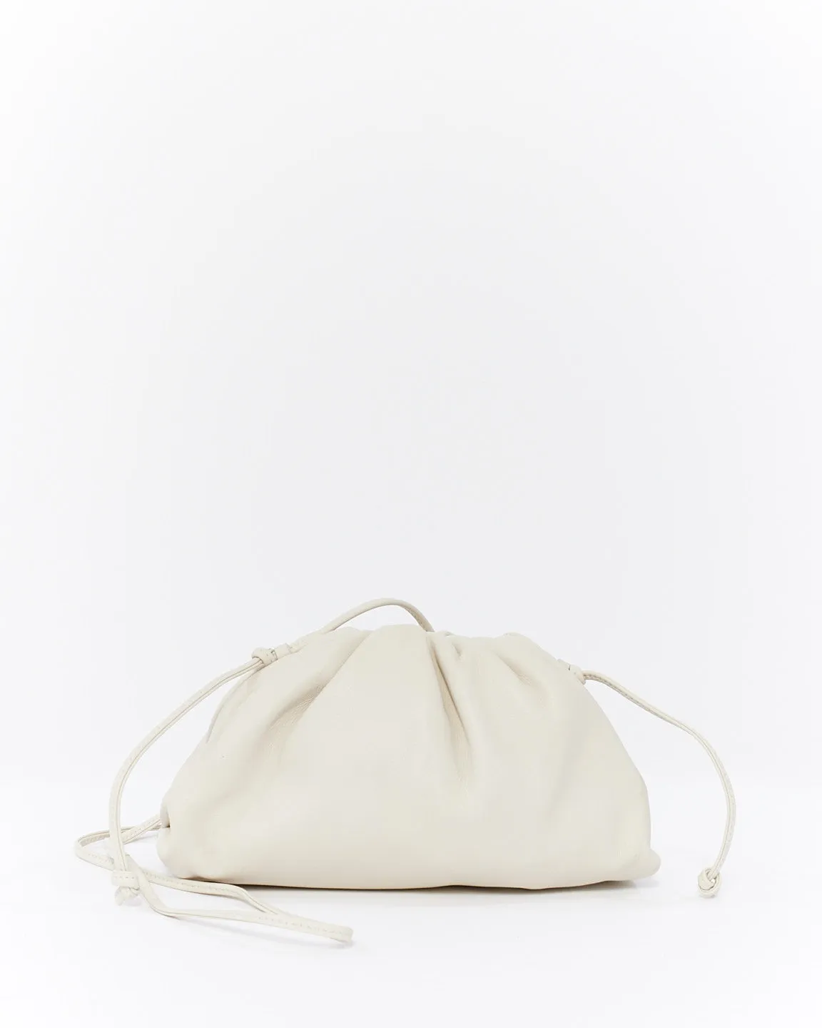 Bottega Veneta White (Chalk) Mini Pouch Clutch Crossbody