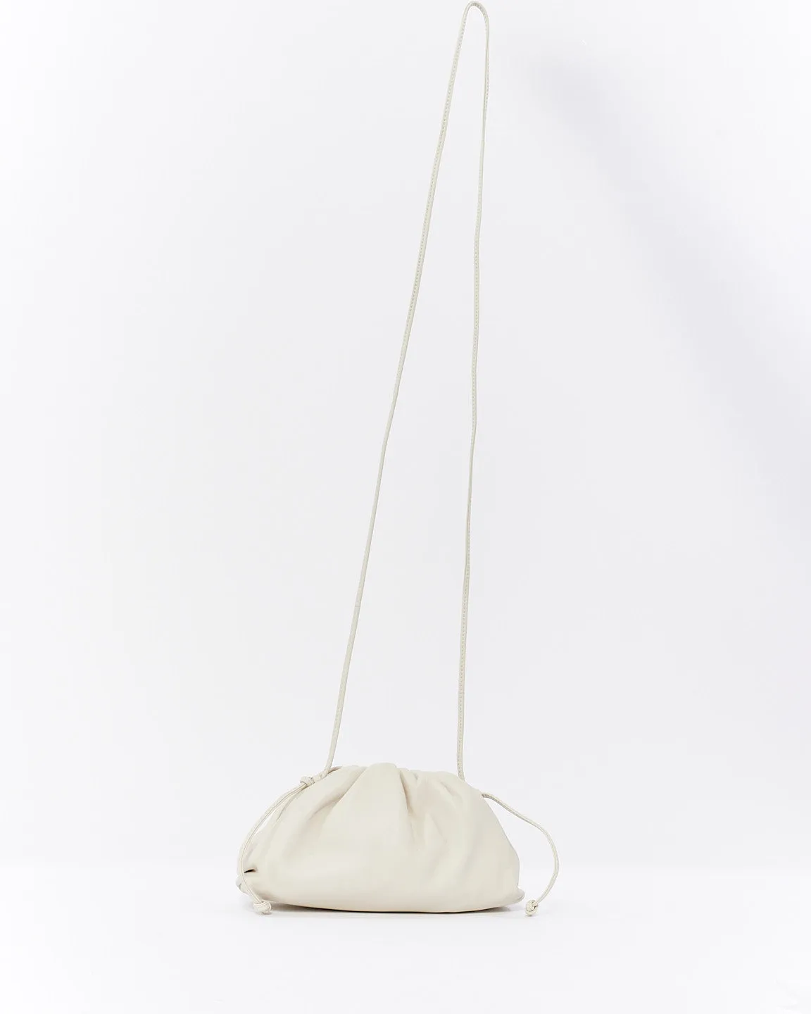 Bottega Veneta White (Chalk) Mini Pouch Clutch Crossbody