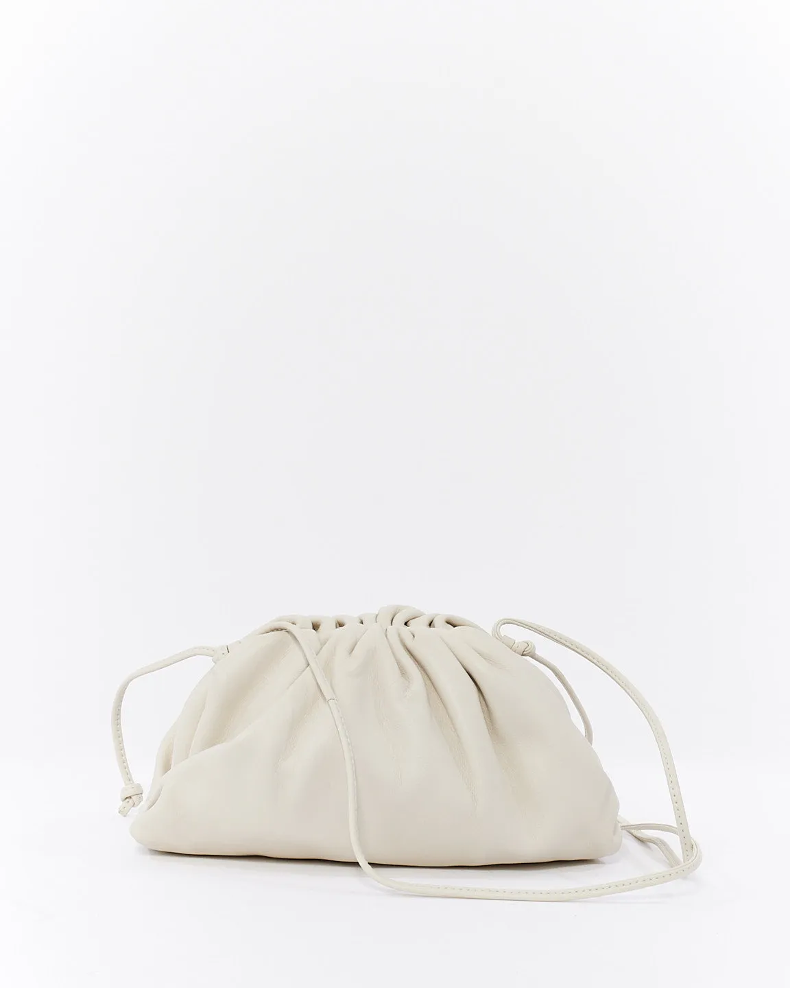 Bottega Veneta White (Chalk) Mini Pouch Clutch Crossbody