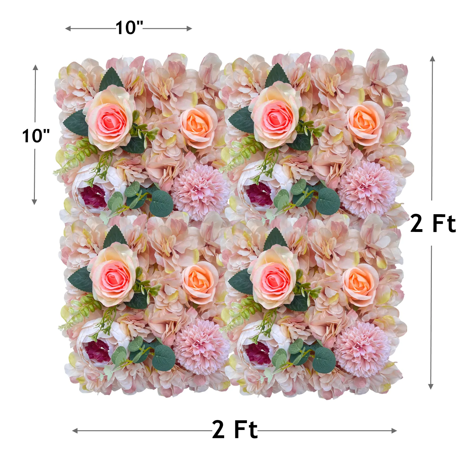 Bulk 10" x 10" Flower Wall Panels for Flower Wall Party Wedding Bridal & Baby Shower Photography Decoration Wholesale