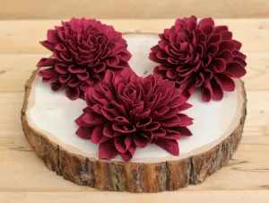 Burgundy/Marsala Sola Dahlias 4" ( Set of 5 )