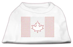 Canadian Flag Rhinestone Shirts White XS (8)