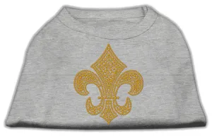 Gold Fleur De Lis Rhinestone Shirts Grey XL (16)