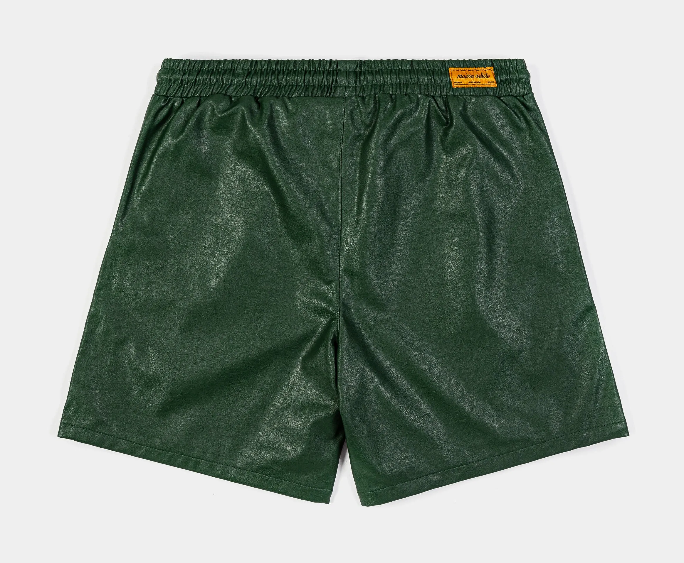 Green Leather Mens Shorts (Green)