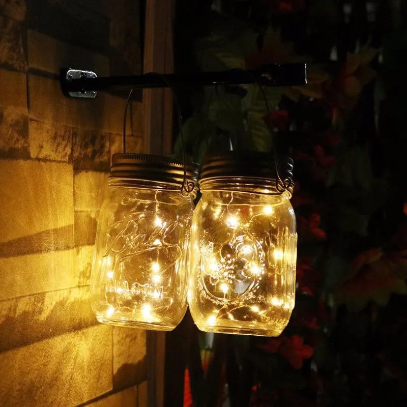 Hanging Solar Jar Lights Led String Fairy Lights Hanging Solar Lanterns Outdoor Decor for Christmas, Wedding, Garden, Patio