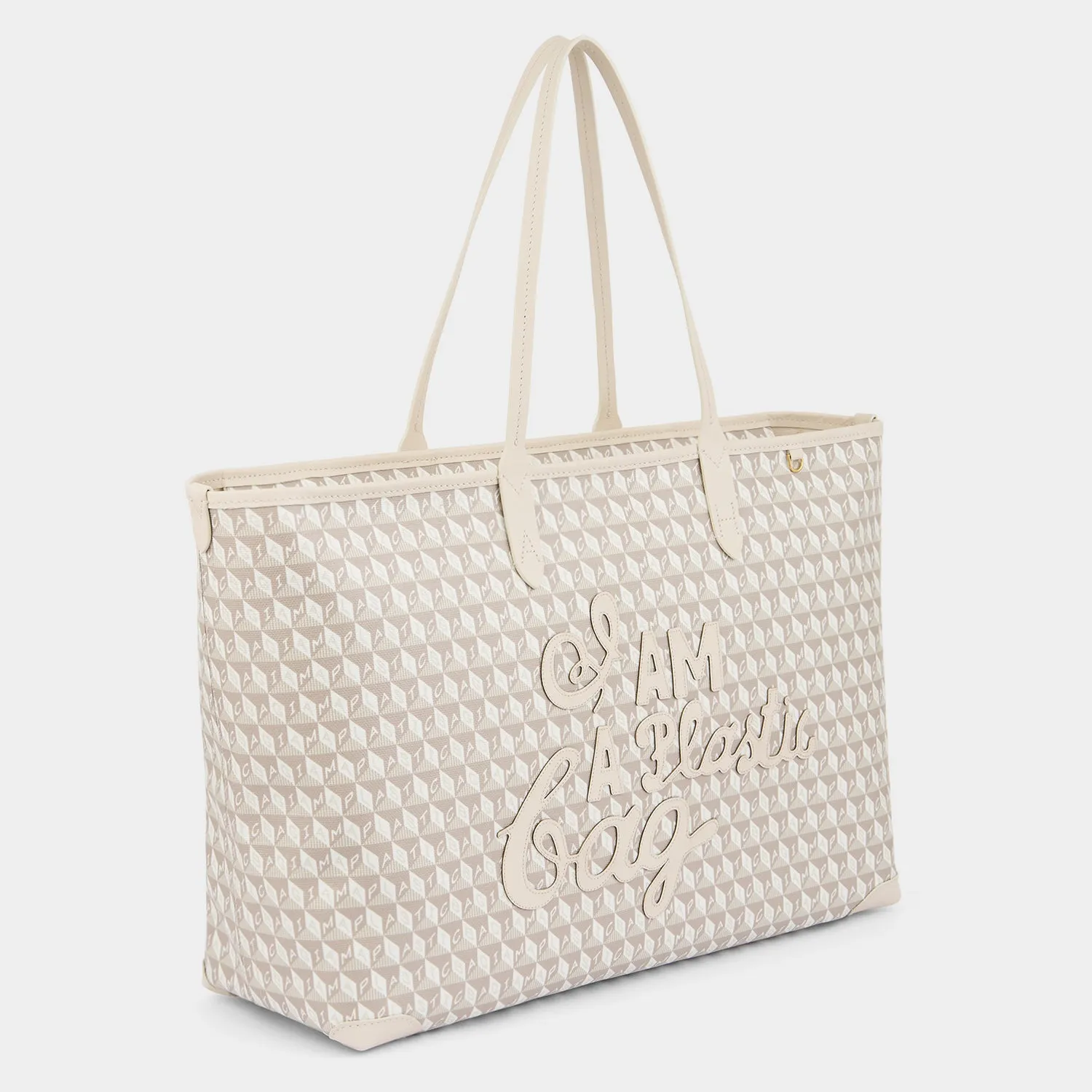 I Am A Plastic Bag Zipped Motif Tote