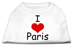 I Love Paris Screen Print Shirts White XS (8)