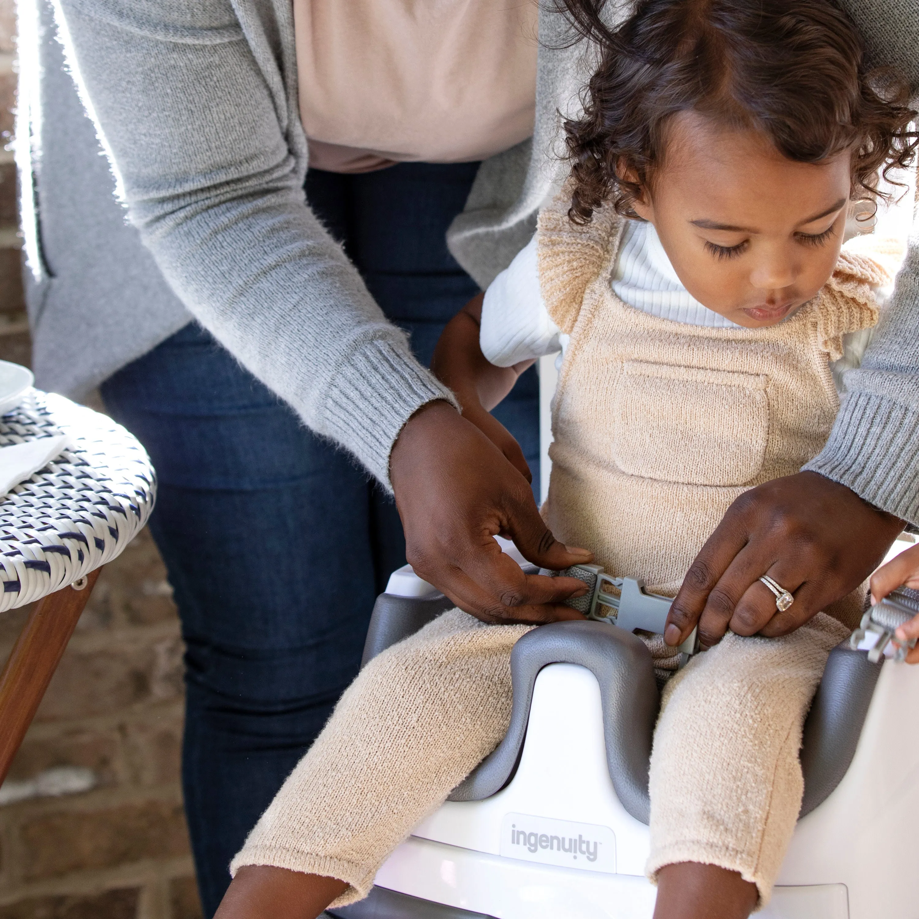 Ingenuity Baby Base 2-in-1 Booster Feeding and Floor Seat, Peony