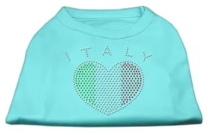 Italy Rhinestone Shirts Aqua XXXL(20)