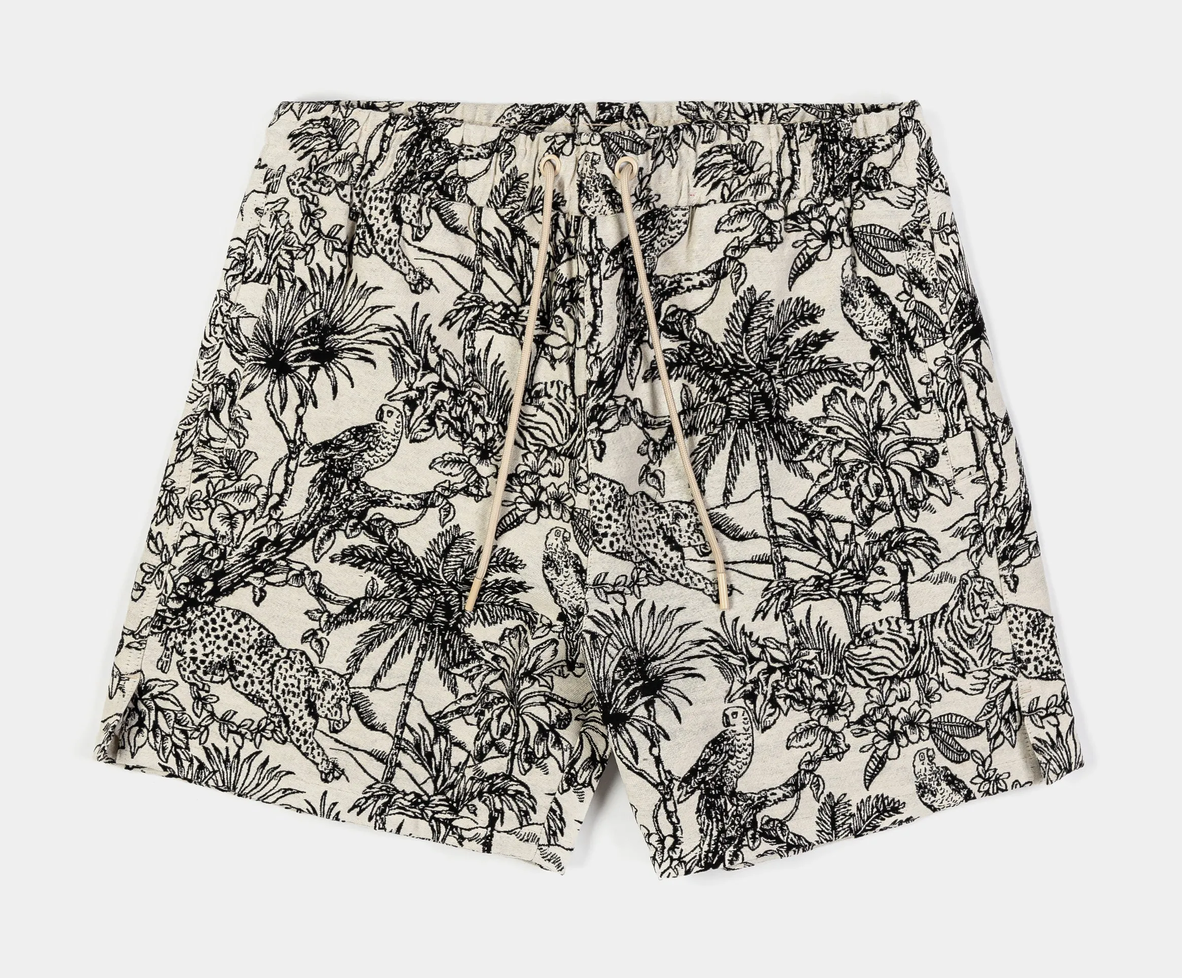 Jungle Woven Mens Shorts (Black/Tan)