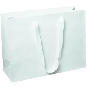 Manhattan Twill Handle Shopping Bags-White - 16.0 x 6.0 x 12.0