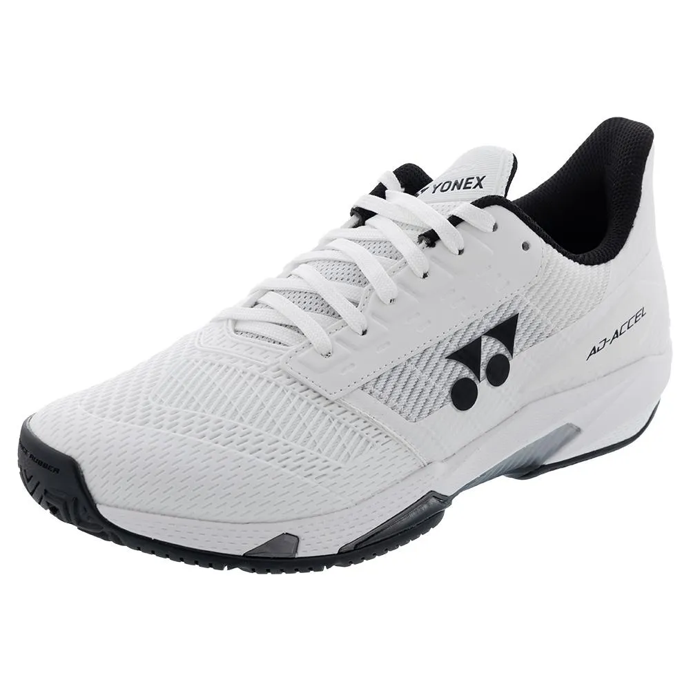 Men`s Power Cushion AD-Accel All Court Tennis Shoes White and Black