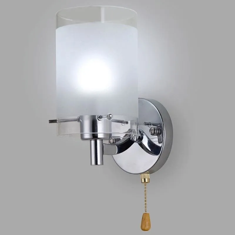 Modern E27 LED Wall Light with Glass Sconce (Bulb Not Included)