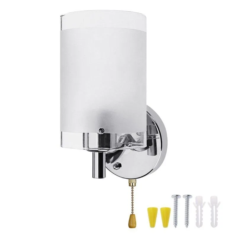 Modern E27 LED Wall Light with Glass Sconce (Bulb Not Included)