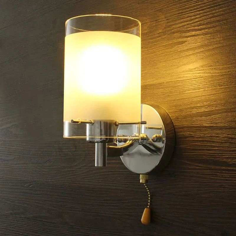 Modern E27 LED Wall Light with Glass Sconce (Bulb Not Included)