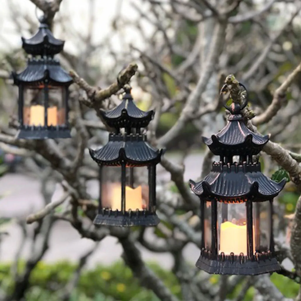 Pagoda Lantern with LED Candle