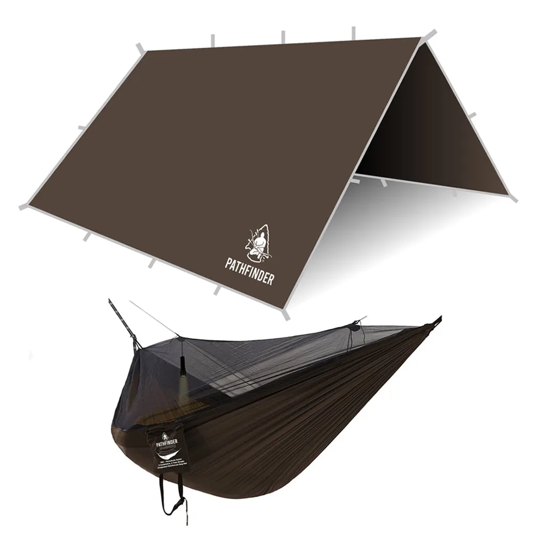 Pathfinder Nylon Tarp & Hammock Combo - Earth Brown