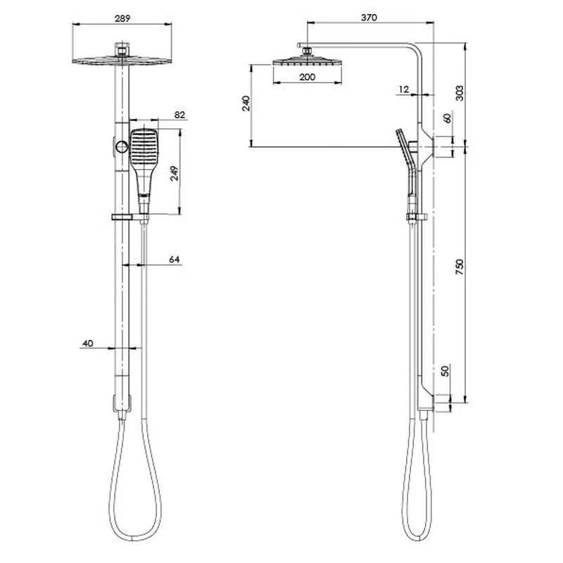 Phoenix NX Cape Twin Shower - Chrome