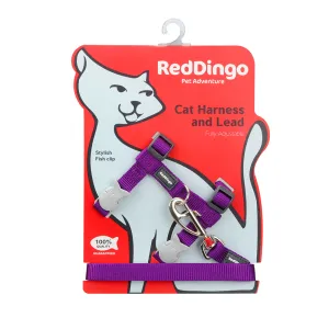 Red Dingo Cat Harness & Lead Combo Purple