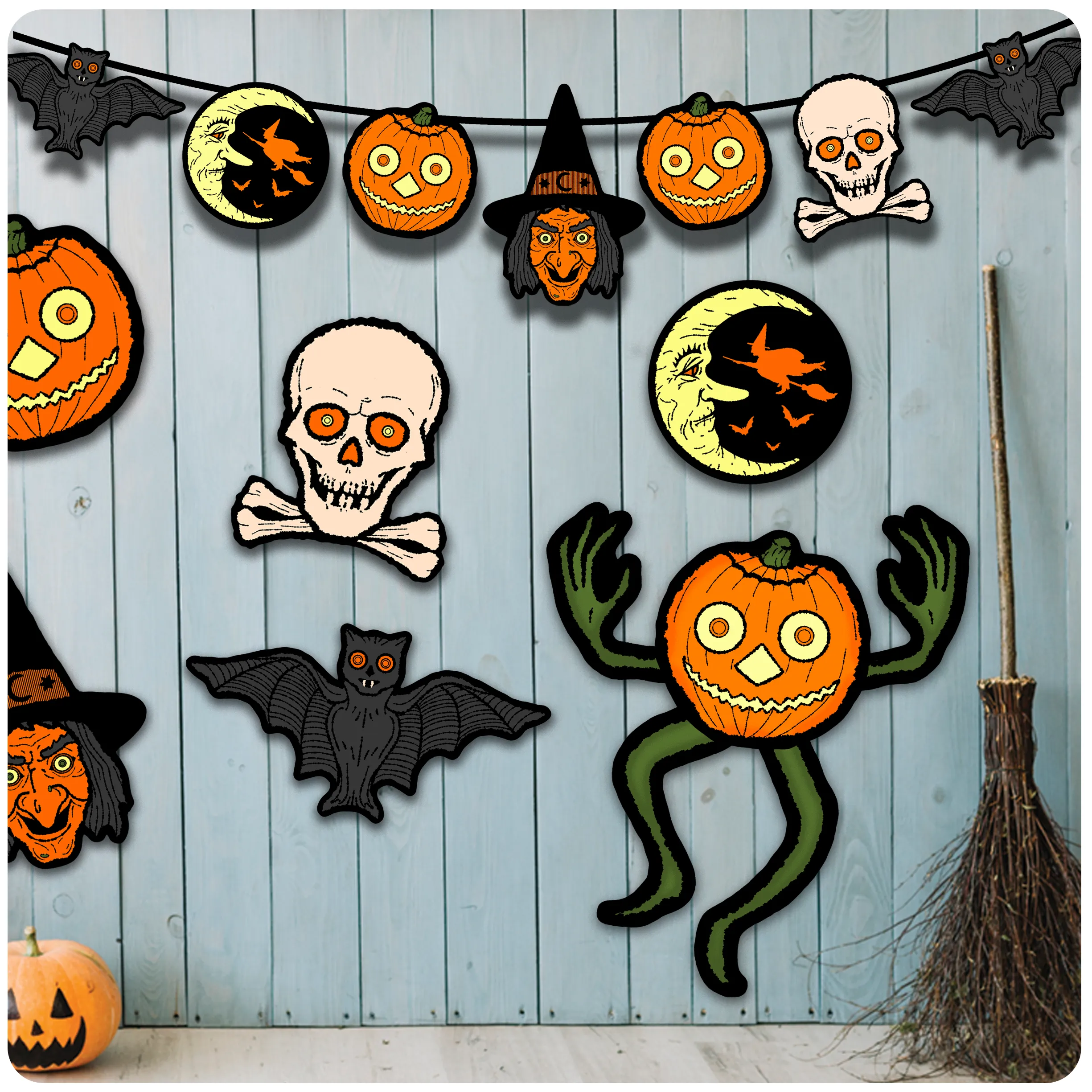 Retro Inspired Classic Hallowe'en 6.5' Long Banner