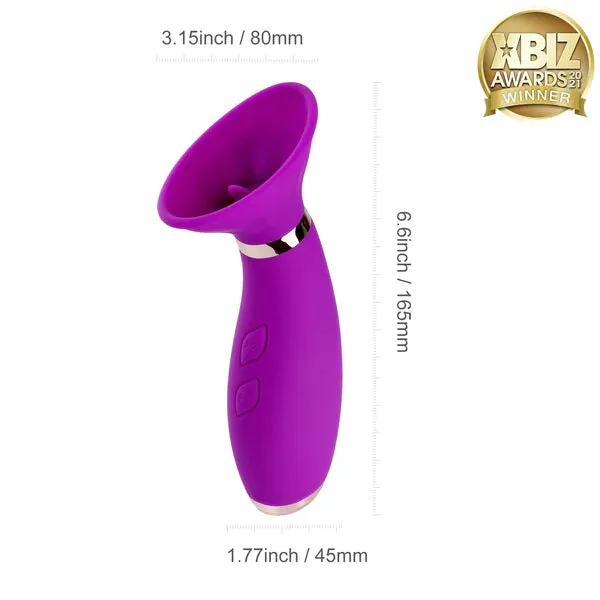 Seduction Suction & Tongue Licking Clitoral & Nipple Stimulator