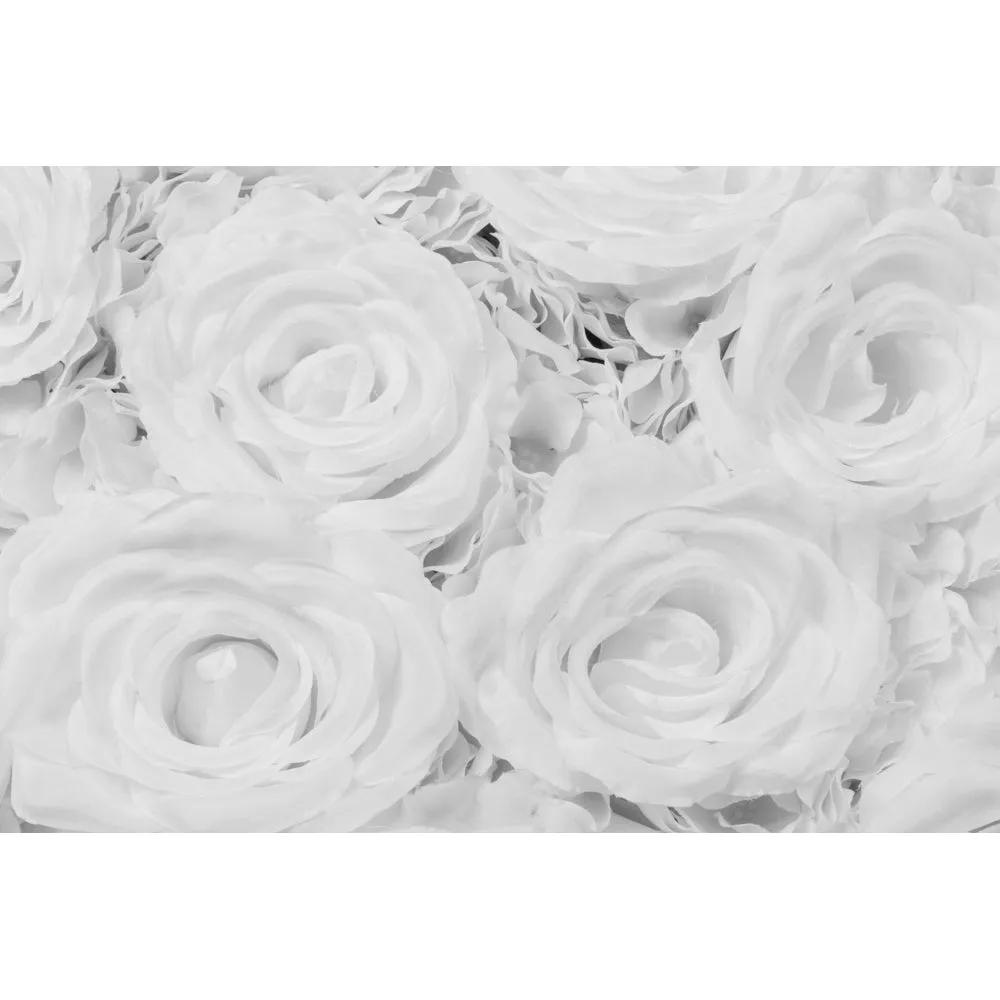 Silk Roses/Hydrangeas Flower Wall Backdrop Panel - White