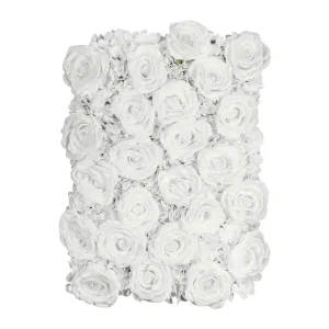 Silk Roses/Hydrangeas Flower Wall Backdrop Panel - White