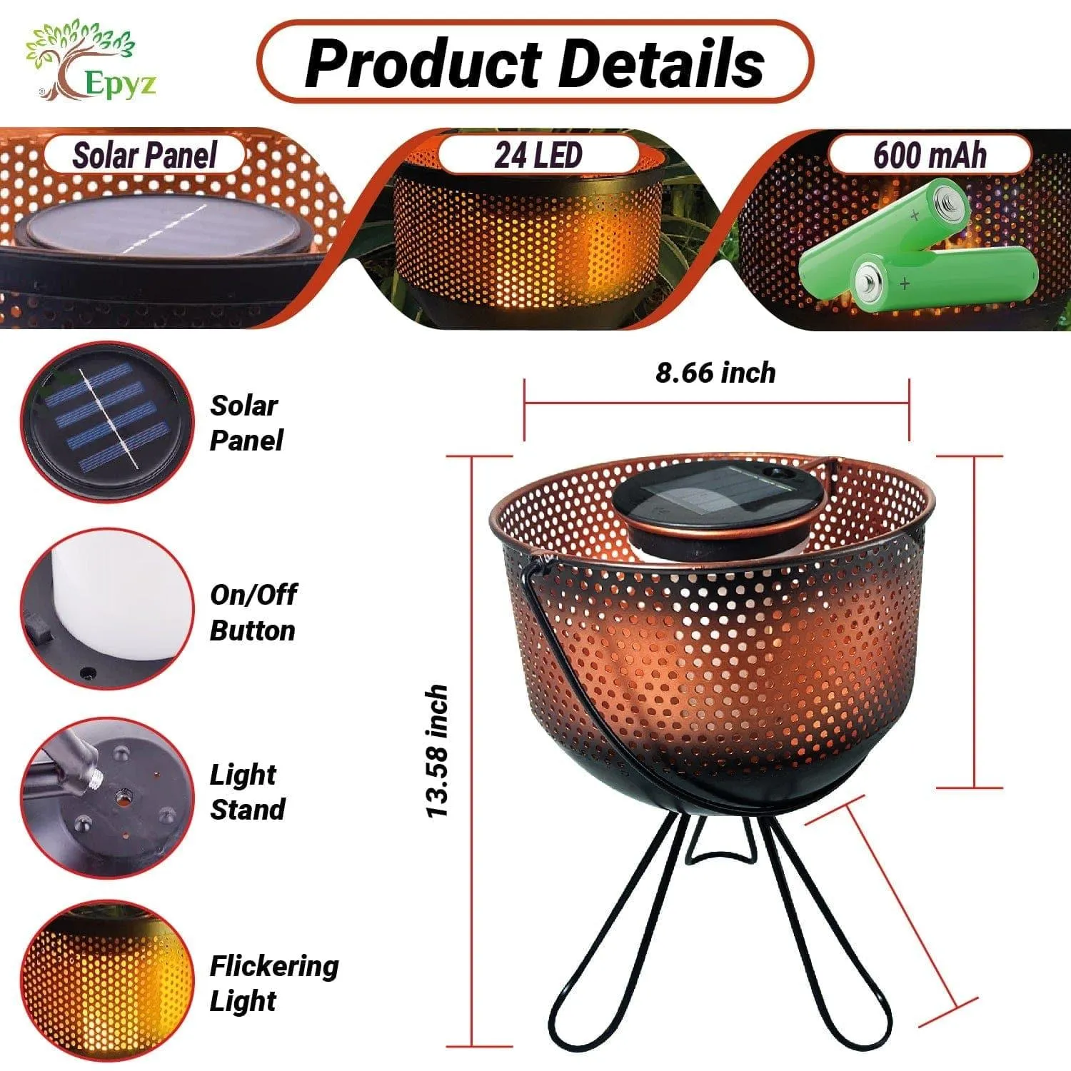 Solar Led Home Decor Lights Metal - Epyz