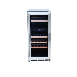 Summerset 15-Inch Outdoor Rated Dual Zone Wine Cooler - RFR-15WD