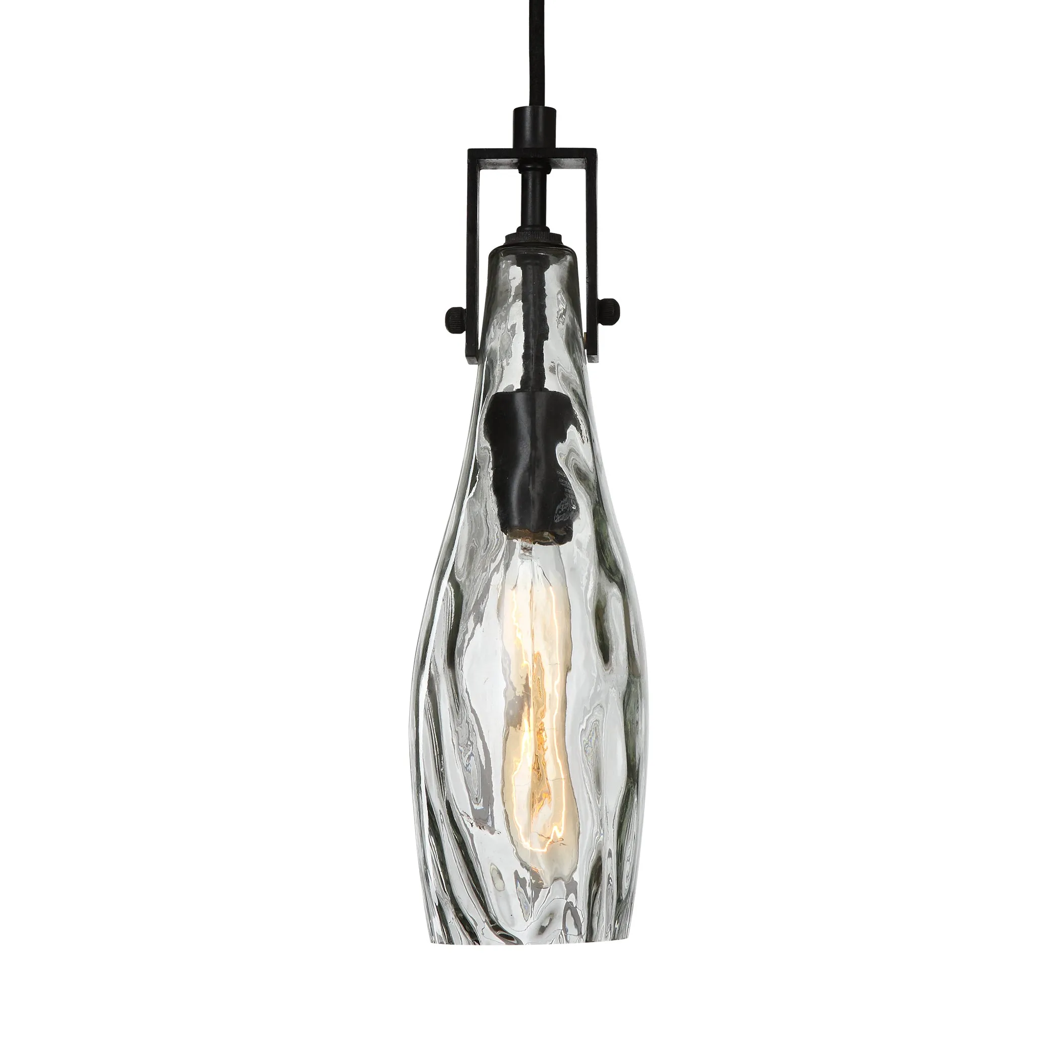 Uttermost Campester 1 Light Watered Glass Mini Pendant