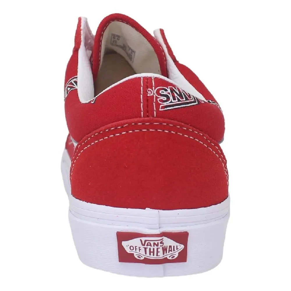 Vans Men's Old Skool Misprint Shoes - Red / White