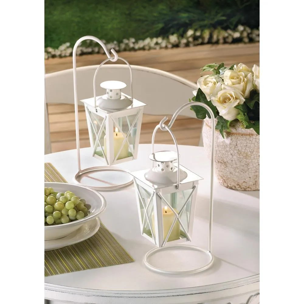 White Railroad Candle Lanterns