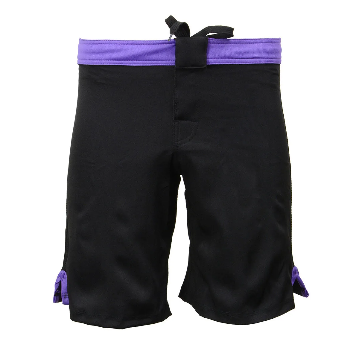 X-Fitness XFM7004 Men's Black and Purple MMA Fight Shorts - BJJ, No