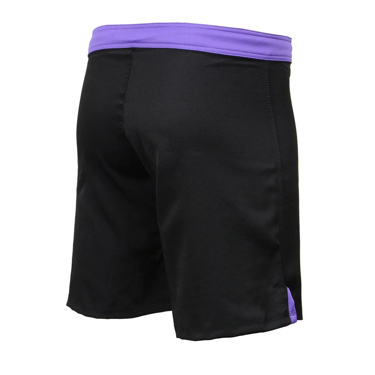 X-Fitness XFM7004 Men's Black and Purple MMA Fight Shorts - BJJ, No