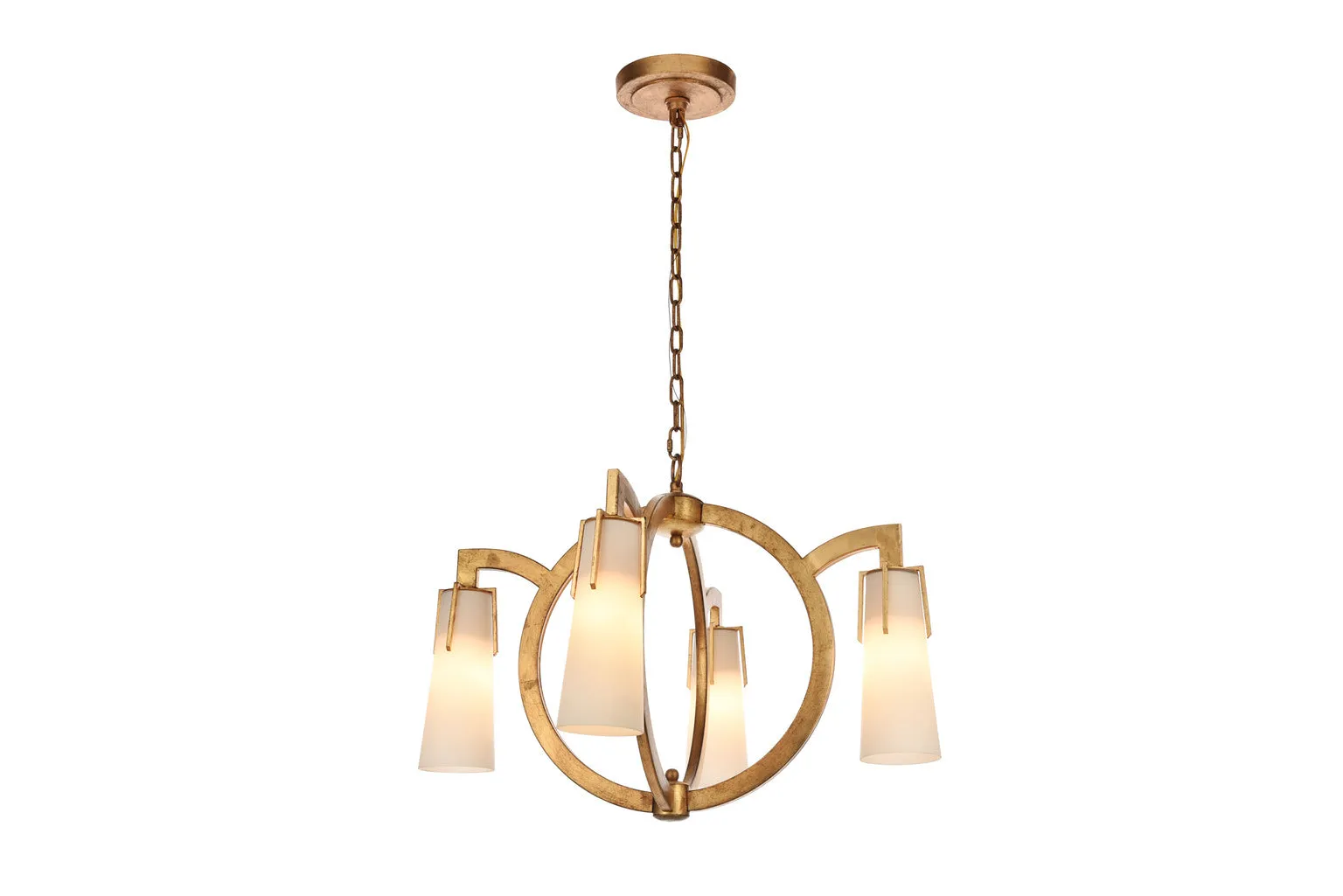 Urban Classic Chandelier - Harlow Nights 4-Light Golden Iron Fixture